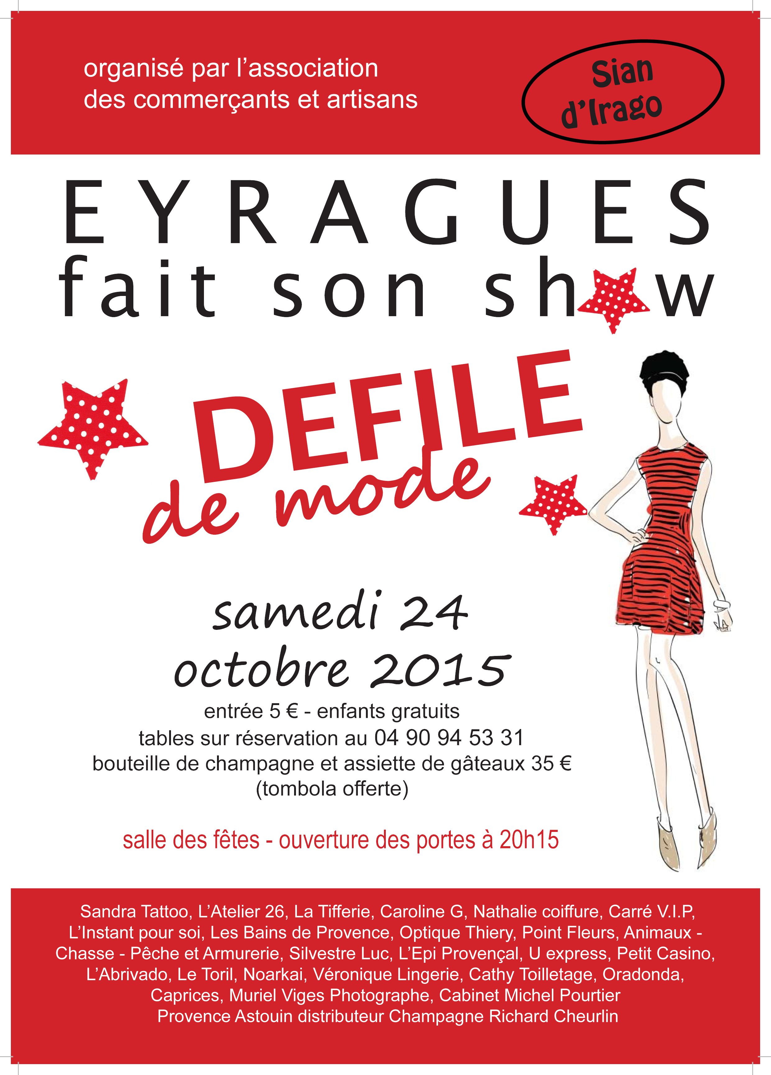 affiche défilé de mode eyragues association commercants artisans createurs avignon paris octobre champagne