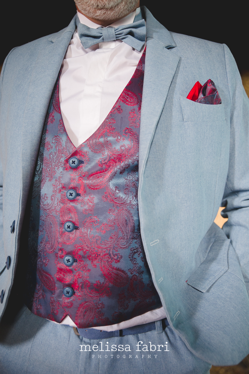 gilet tailleur homme sur mesure brocart rouge bleu creatrion createur styliste avignon paris provence france