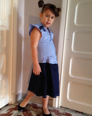 robe petite filles sur mesure piece unique noarkai creation creatrice chintz jean brut bleu